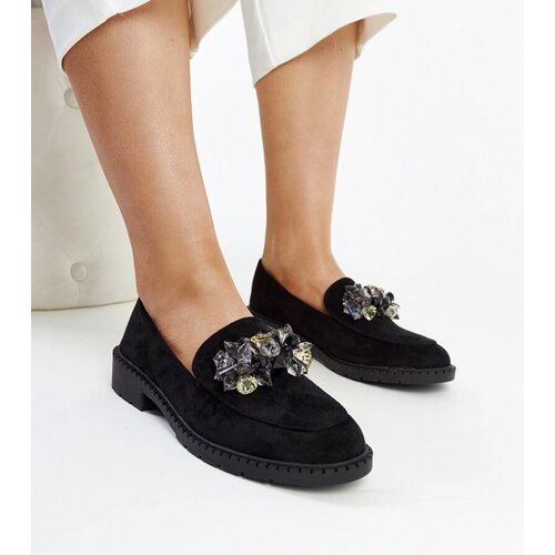 Gemre Black Suede Loafers with Zemzem Crystals Cijene
