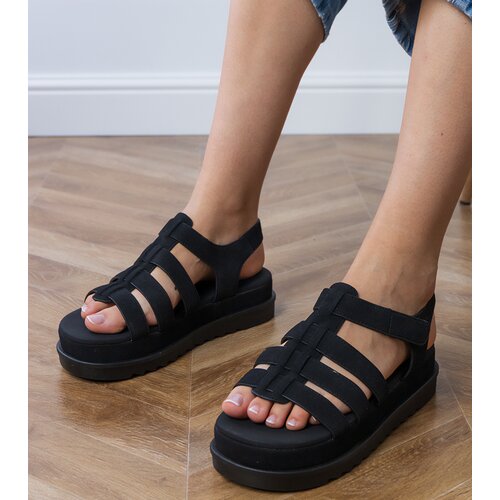 D/CEO Black platform gladiator sandals Hartos Cene