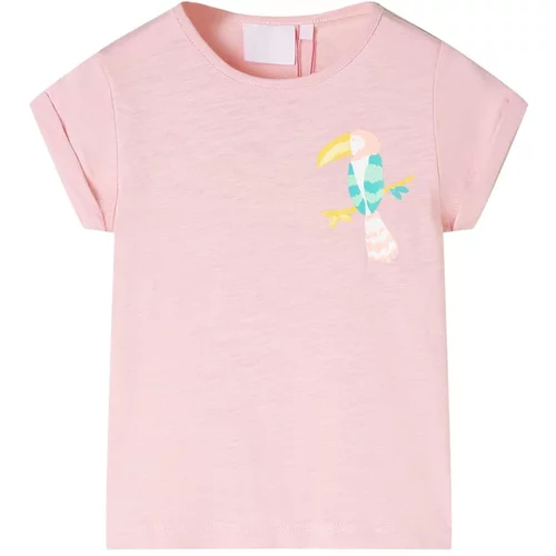 vidaXL Otroška majica s kratkimi rokavi svetlo roza 92