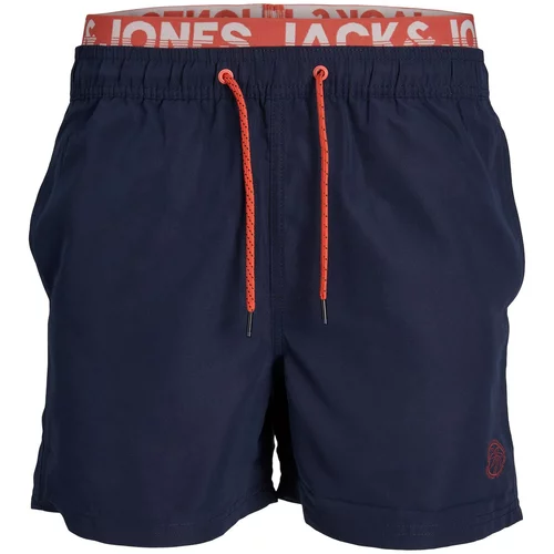 Jack & Jones Kupaće hlače 'Fiji' mornarsko plava / krvavo crvena / bijela
