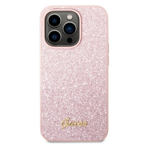 Guess gUHCP14LHGGSHP ovitek za iPhone 14 Pro - roza z ble&amp;scaron;čicami Slike