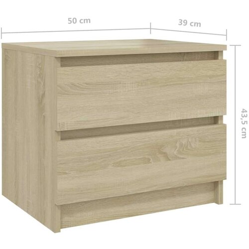  Noćni ormarići 2 kom boja hrasta 50 x 39 x 43 5 cm od iverice Slike