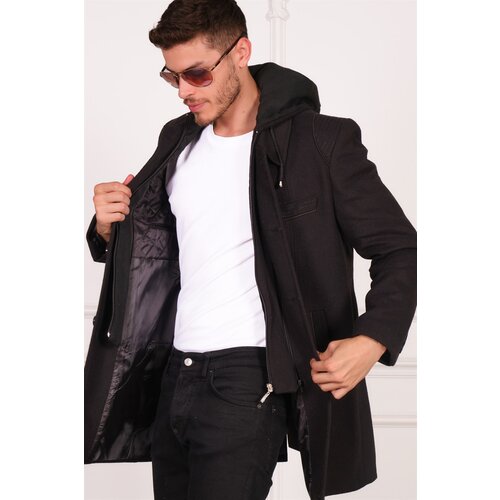 Dewberry PLT8335 MEN&amp;#039;S COAT-DIAGONAL BLACK Slike