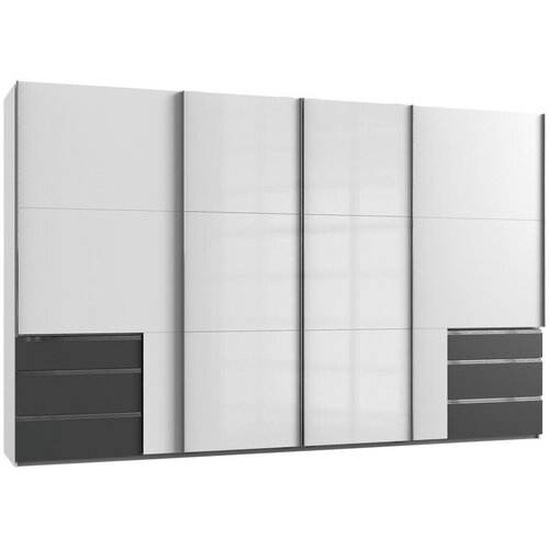 Modern Living Omara Z Drsnimi Vrati Level 36 D, Bela, Barva Grafita Cene