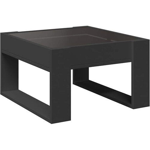  Stolić za kavu s beskonačnim LED svjetlima crni 50x53x30 cm Slike