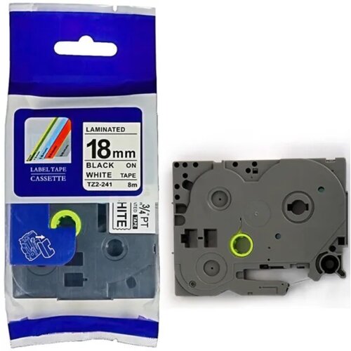  Traka TZ2-241 18mm Crno bela traka, 8m (Brother PT) Cene