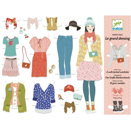 Djeco Komplet papirnatih lutk in dodatkov Big Wardrobe Slike