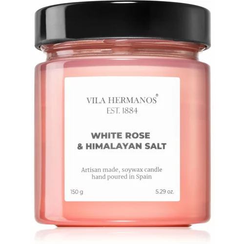 Vila Hermanos Apothecary Rose White Rose & Himalayan Salt dišeča sveča 150 g