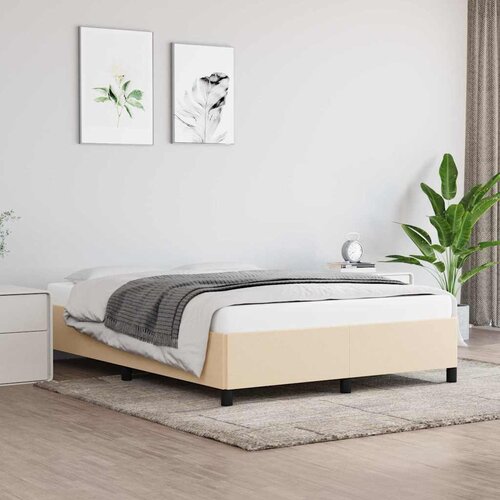  Okvir za krevet bez madraca krem 140 x 190 cm od tkanine Cijene