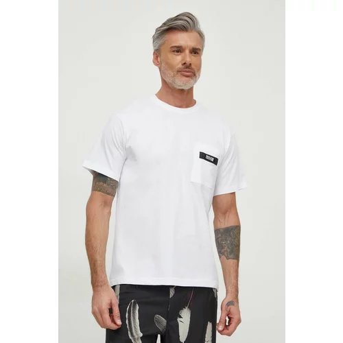 Versace Jeans Couture Pamučna majica za muškarce, boja: bijela, bez uzorka