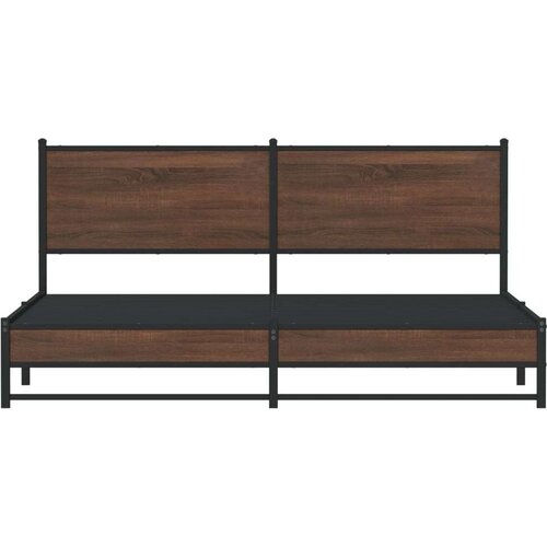 VidaXL Metalni okvir kreveta bez madraca smeđa boja hrasta 183x213 cm Slike