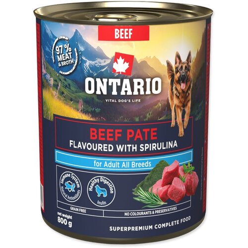 Ontario Dog Adult konzerva, pa&scaron;teta - govedina in spirulina 800g Cene