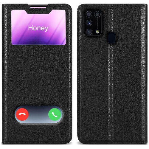 Cadorabo Ohi&scaron;je, združljiv s Samsungom v kometu Black - Za&scaron;čitni pokrov z magnetnim zapiranjem, stoječo funkcijo in dvema gledanjem oken, (20694025) Cene