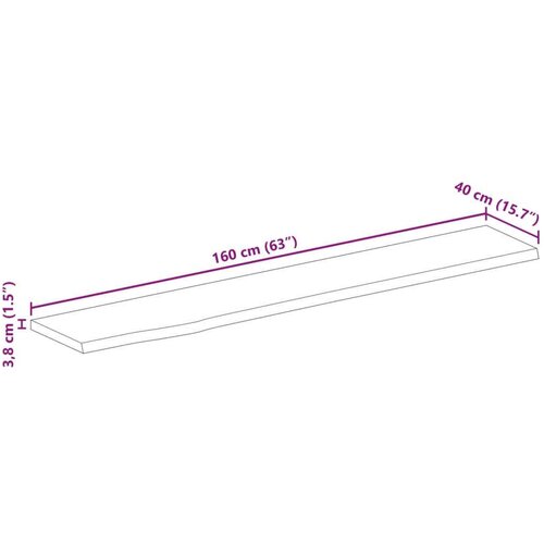 vidaXL Mizna plošča 160x40x3,8cm naraven rob trden robusten mangov les, (21411666) Cene