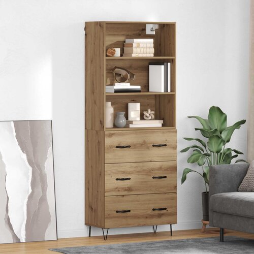 vidaXL Visok predalnik s predalom Umetni hrast 69,5 x 32,5 x 180 cm Cene