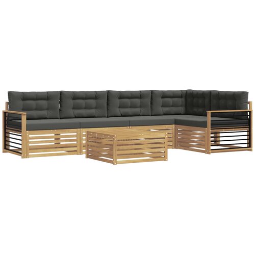 vidaXL Zunanja garnitura za sedenje 6 pcs Bela in antracit Poliester, (5000281188) Cene
