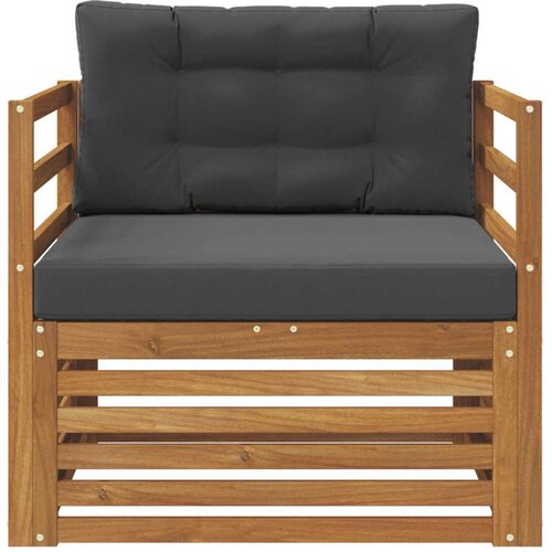  Set vanjskih sofa Čvrsto drvo akacije i poliester Prirodna - Prirodno i antracit vodoravne letvice Slike
