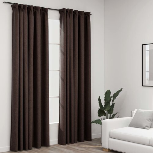 vidaXL Zatemnitvene zavese z obe&scaron;ali 2 kosa taupe 140x245 cm, (20769202) Cene