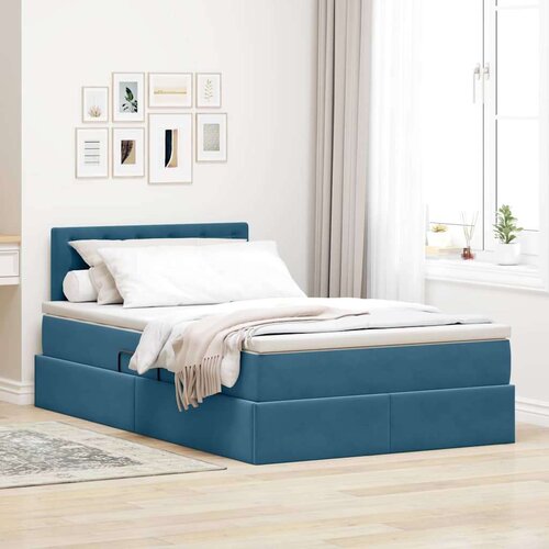  Krevet s od storage s madracem Plava 120 x 190 cm Baršun Cene