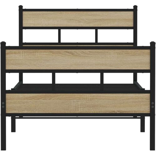 VidaXL Metalni okvir kreveta bez madraca boja hrasta sonome 75x190 cm Slike