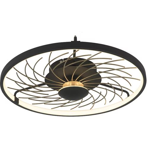 QAZQA Dizajn stropna svetilka črna z zlatim 3-stopenjskim zatemnitvijo - Spaak
