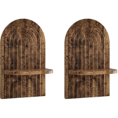  Zidna polica 2 kom. Staro drvo 23 x 13,5 x 37,5 cm Slike