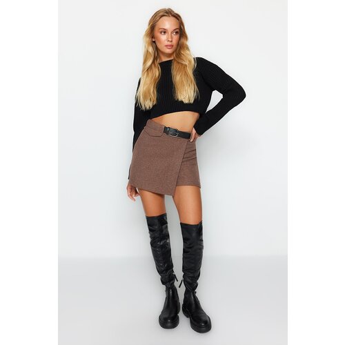 Trendyol Shorts - Brown - High Waist Cijene