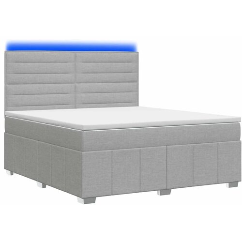  LED okvir za krevet s madracem Svjetlosiva 160 x 200 cm Tkanina - Svjetlosiva 160 x 200 cm Dizajn linija Slike