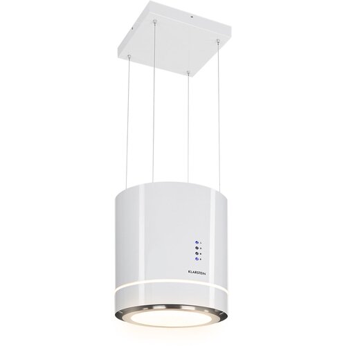 Klarstein Tron Ambience, otočna kuhinjska napa, Ø 38 cm, recirkulacija 540 m³/h, LED, bijela Cijene