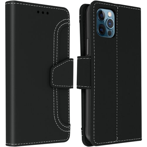 AVIZAR Denarnica z vec predelki in etui za iPhone 12 Pro Max, zbirka Vito - crna, (20626485) Cene