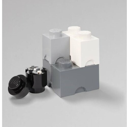 Lego kutije za odlaganje set (4 kom): crna, siva, bela Slike