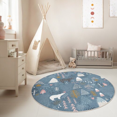 Mila Home Plavi periv dječji tepih &amp;oslash;120 cm Forest Land &amp;ndash; Slike
