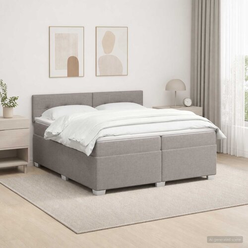 Boxspring krevet s madracem Sivosmeđa 200 x 200 cm Tkanina Cene