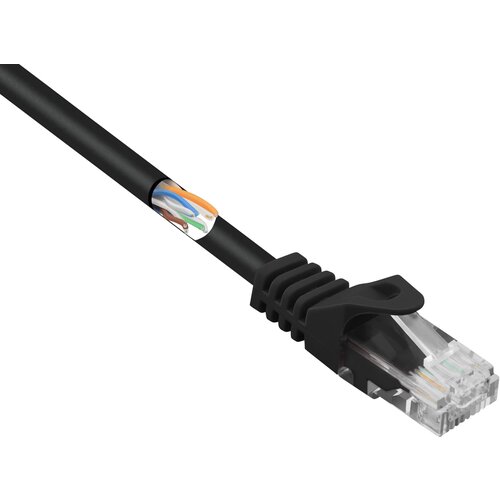 Renkforce RF-5047432 RJ45 omrežni kabel\, Patch kabel CAT 5e U/UTP 2.00 m črna z za&scaron;čitnim zapornim zatičem 1 kos, (20418668) Cene