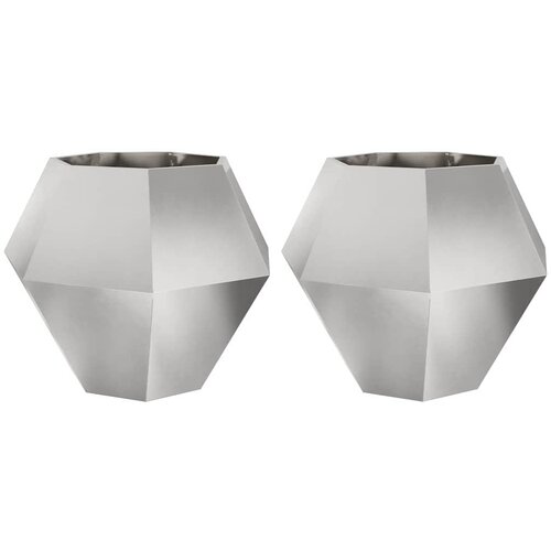  Sadilica 2 pcs Srebrno 100 x 100 x 80 cm Nehrđajući čelik Slike