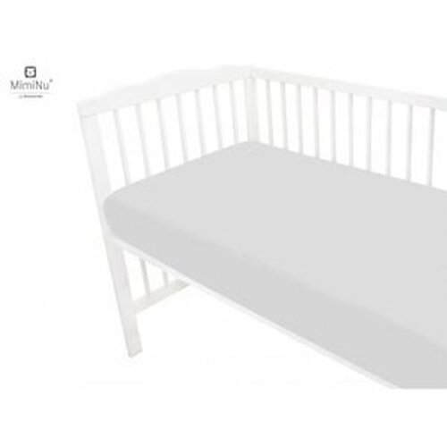 MimiNu pamučna &scaron;ifon plahta s elastičnom trakom 120x60 cm - Light Grey Cijene