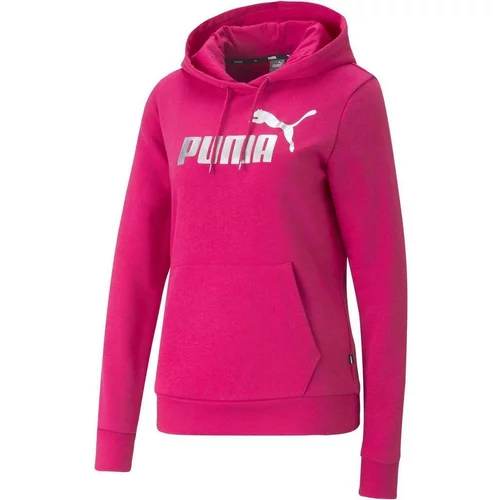 Puma Puloverji Essentials Metallic Logo Rožnata