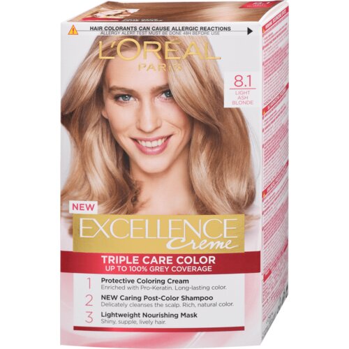 L&amp;acute;Or&amp;eacute;al Paris excellence farba za kosu 8.1 light ash blonde Slike