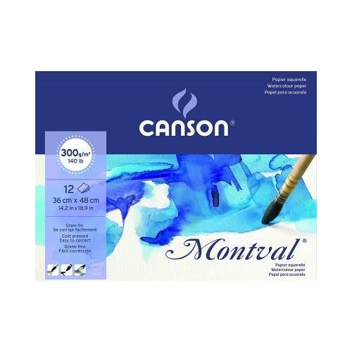 Canson Blok akvarelni Montval 36x48cm 12 fg. 300 g GF, 12 listni; Cold Pressed, (22005353) Cene