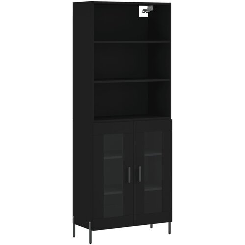 Maison Chic Visoka Komoda - Predalnik črna 69,5x34x180 cm inženirski les, (21717121) Slike
