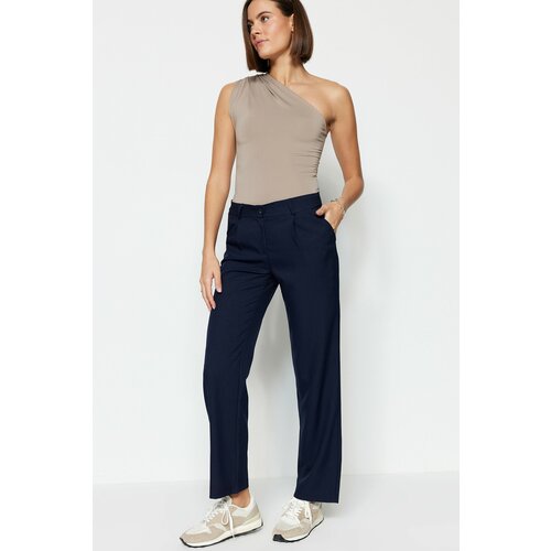 Trendyol pants - navy blue - wide leg Slike