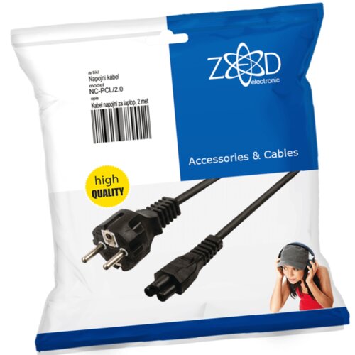 Zed Electronic Kabl napojni za laptop, dužina 2.0 m (mickey mouse) &ndash; NC-PCL/2.0 Cijene