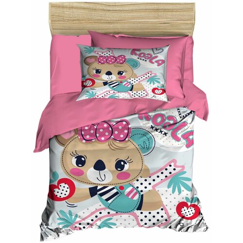 PH148 pinkwhitebrown baby quilt cover set Slike