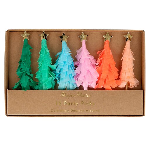 Meri Meri 12 dijelni set ukrasa za slastice rainbow fringed tree Cijene