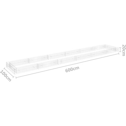 VidaXL Gabionska povi&amp;scaron;ena gredica od pocinčanog čelika 600x100x20 cm Slike