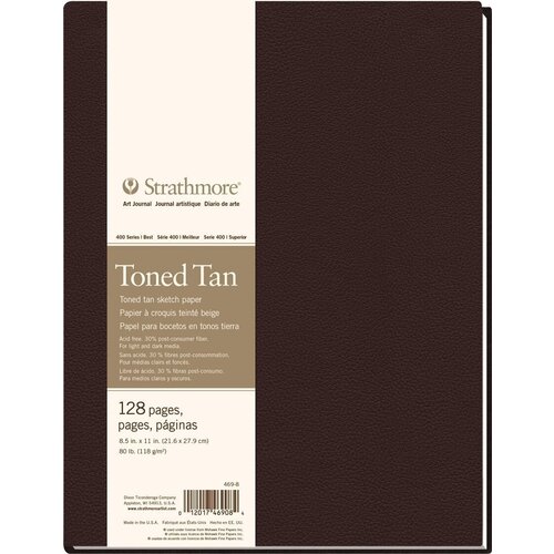 Strathmore Serie 400 Toned Tan Hardbound Book Blok za skiciranje 28 x 22 cm 118 g Slike