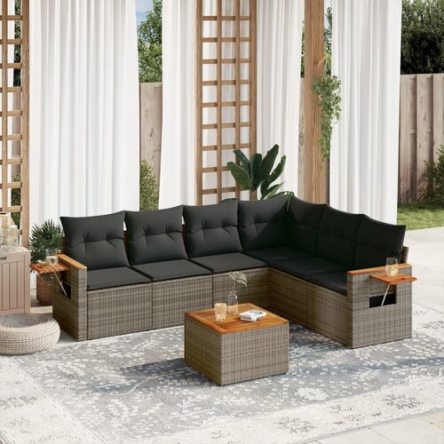 vidaXL 7-dijelni set vrtnih sofa sivi od poliratana Cijene