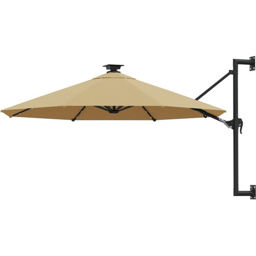 Zidni vrtni suncobran s LED svjetlima 300 cm smeđesivi Cene