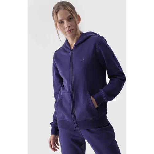 4f Women's Hoodie Zippered Cotton Gray WMM00TSW