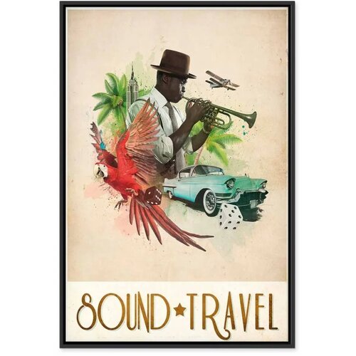  Slika - Sound Travel (1 Part) Vertical 60x90 U crnom drvenom okviru Slike